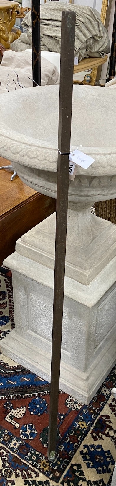 A brass hanging rail, length 153cm